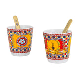 Bialetti Dolce&Gabbana Sicilian Cart Moka Express, Cups & Stirrer Gift Set