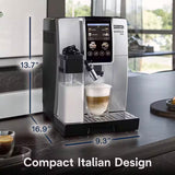 Delonghi Dinamica Plus Silver Automatic Espresso Machine #ECAM38085SB