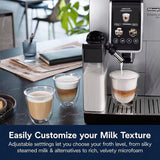 Delonghi Dinamica Plus Silver Automatic Espresso Machine #ECAM38085SB