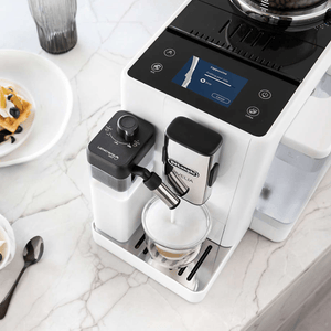De'Longhi Rivelia Automatic Espresso Machine with LatteCrema — White