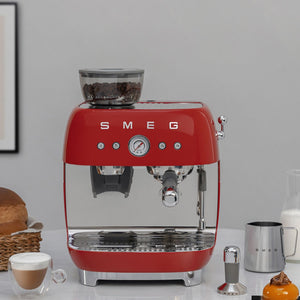 SMEG Manual Espresso Machine — Red