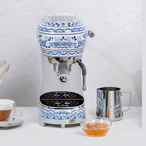Smeg × Dolce&Gabbana Manual Espresso Machine — Blu Mediterraneo